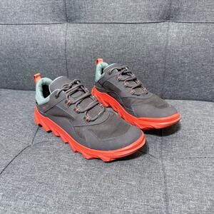 Ecco Show Women US 8-8.5 Gray Orange MX Low GTX Hiking Trail Outdoors Sneaker